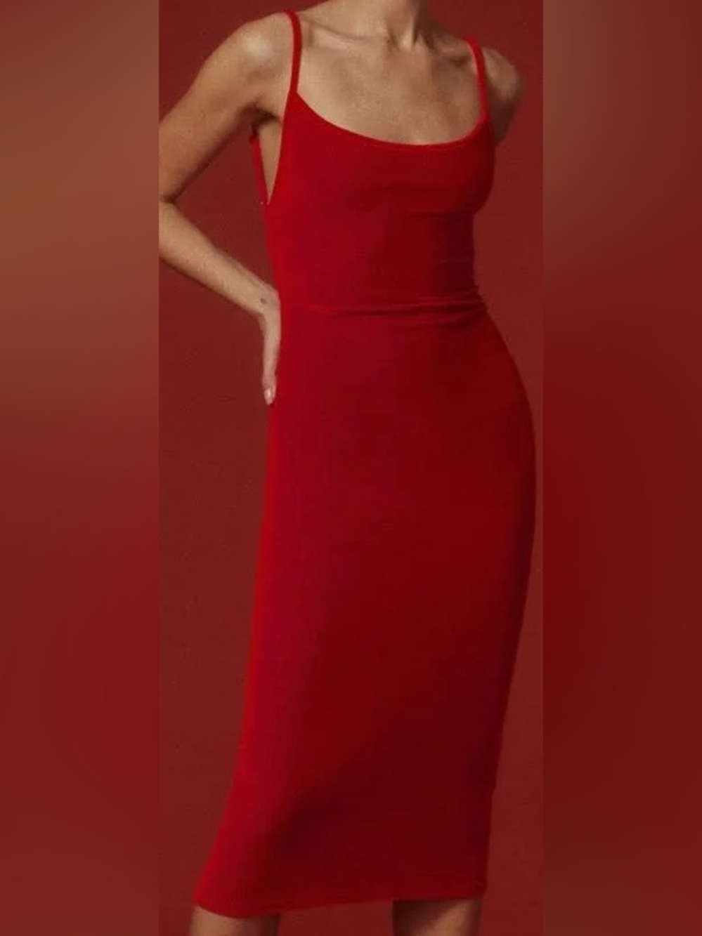 Reformation Merel Velvet Dress- Cherry